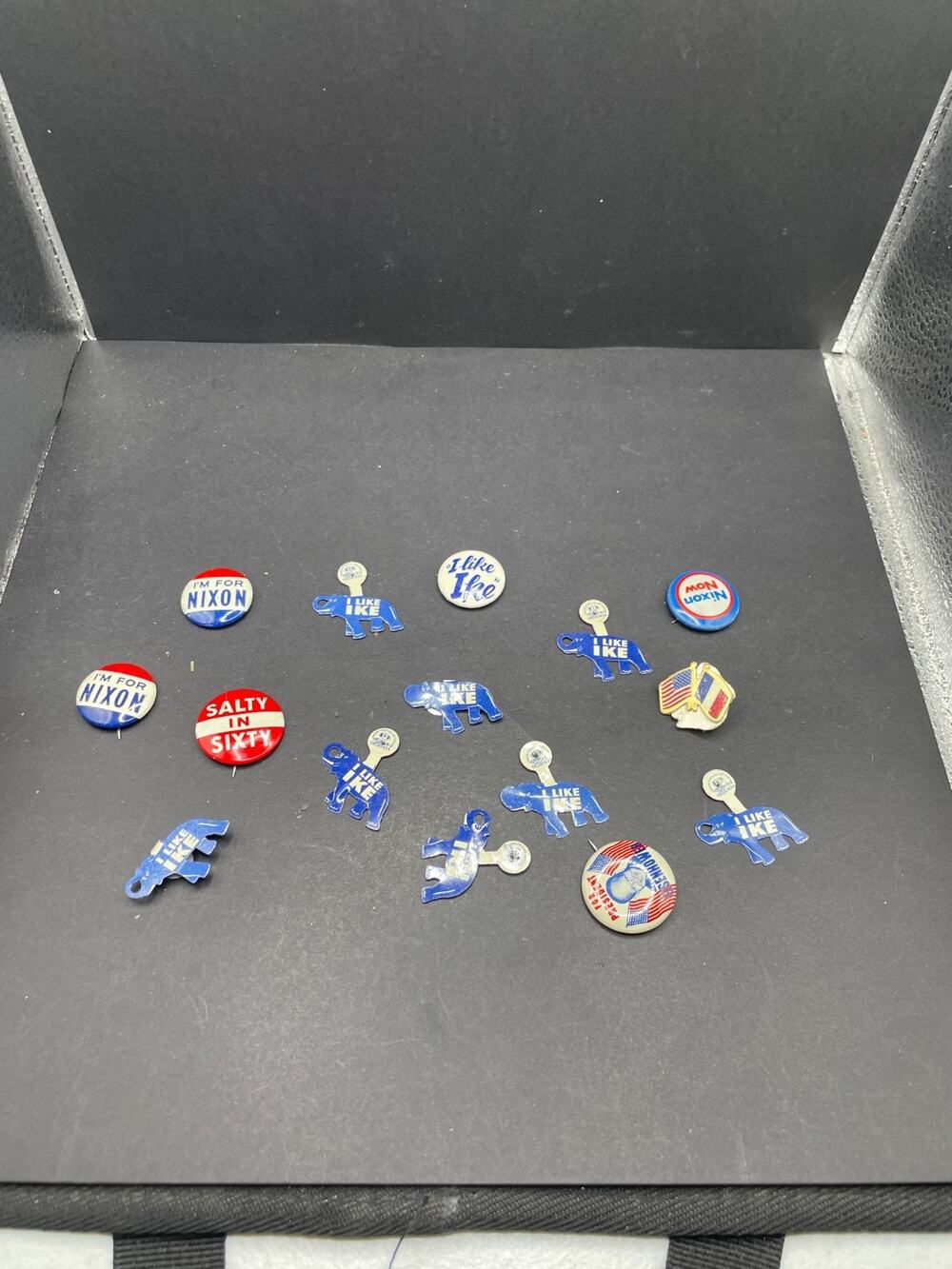 Lot Vintage I Like Ike Eisenhower Nixon Political Buttons Pins Tab Elephants